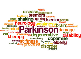 Parkinson, word cloud concept