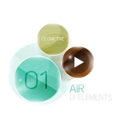 Abstract glass circles with sample text. Option info banner