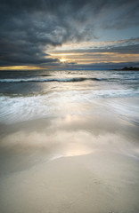 Fototapeta Seascape during sundown. Beautiful natural seascape in the summer time.. obraz