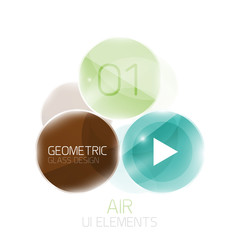 Abstract glass circles with sample text. Option info banner