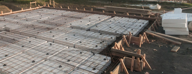 concrete foundation with insulation material