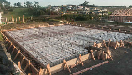 concrete foundation with insulation material