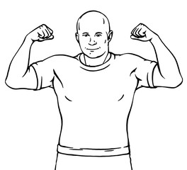 funny cartoon cool MMA fighter illustration