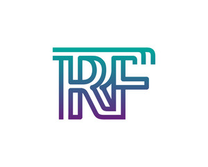 RF lines letter logo