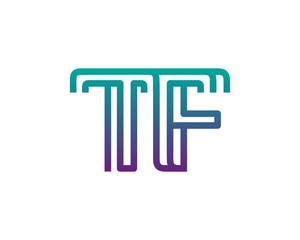 TF lines letter logo