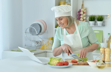 Senior woman at kitchen