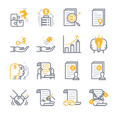 Business Contract Agreement icons

