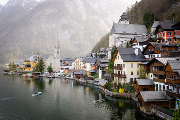 Late Afternoon at Hallstatt Historic Alps Village in Austria