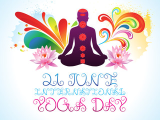 abstract colorful yoga day explode