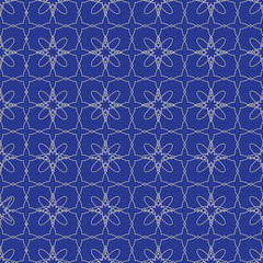 Vintage Blue And White Background Vector Illustration.