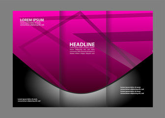 Tri-fold brochure design with soft wave
