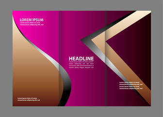 Wave design template for tri-fold brochure
