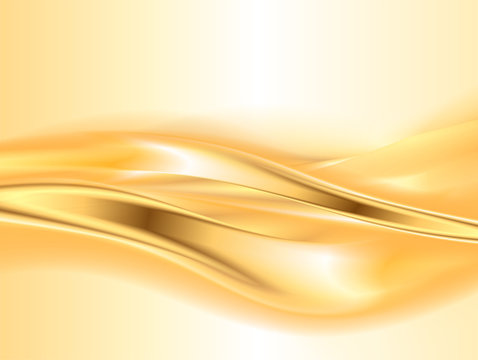 Abstract gold background, elegant wavy 