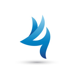 Number Four Flames Logo