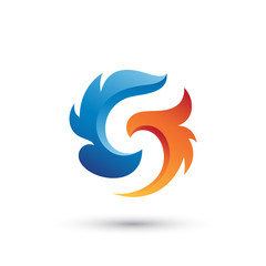 Fire Water Letter S Logo