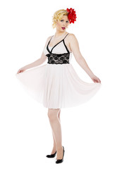 classically gowned young lady