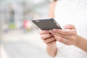 Woman using cellphone
