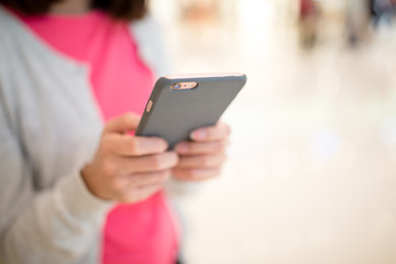 Woman browsing phone