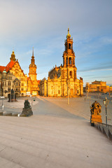 Naklejka na ściany i meble Historic architecture in the old town of Dresden, Germany.
