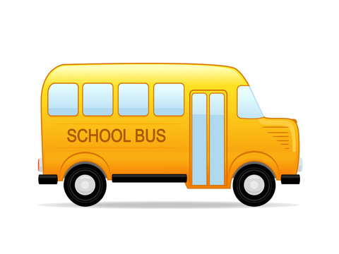 Vector illustration of a yellow school bus.
