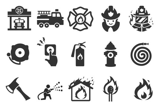 Fire Department icons - Illustration