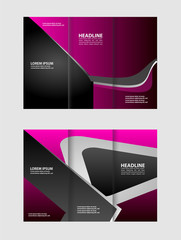 Style Tri-Fold Brochure Design. Corporate Leaflet, Cover Template
