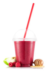 Apple, raspberry and honey smoothie
