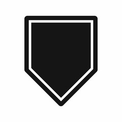 Black pennant icon, simple style