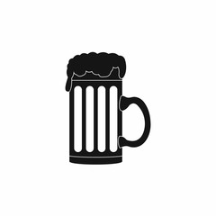 Mug of beer icon, simple style