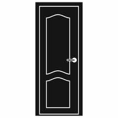 Wooden door icon, simple style