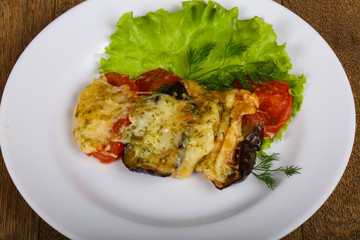 Vegerables baked with cheese