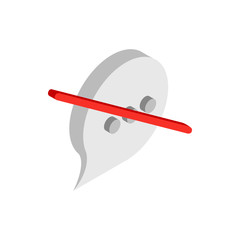 Muteness icon in isometric 3d style