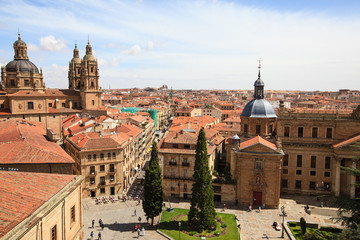 Fototapeta na wymiar Cityscape of Salamanca, view from Cathedral, Spain 