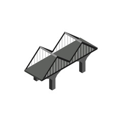Black bridge icon in isometric 3d style