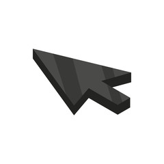 Black cursor icon, isometric 3d style