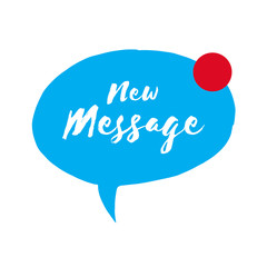 Incoming message icon, vector new message speech bubble, new mail
