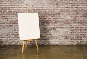 Easel with canvas - obrazy, fototapety, plakaty