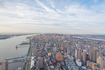 Manhattan Panorama, Blick auf Midtown zur Abenddämmerung