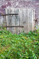 The wooden door to the cellar background