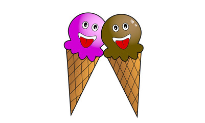 Ice cream cartoon illustrations