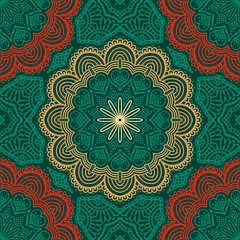 Ethnic floral seamless pattern
