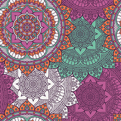 Ethnic floral seamless pattern