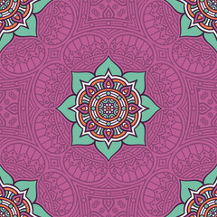 Ethnic floral seamless pattern