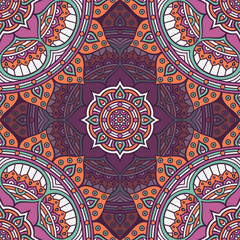 Ethnic floral seamless pattern