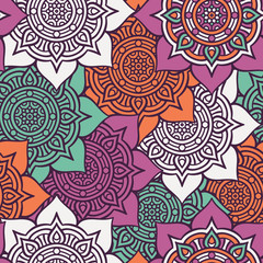Ethnic floral seamless pattern