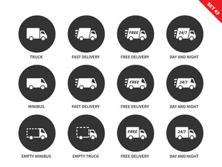 Delivery icons on white background