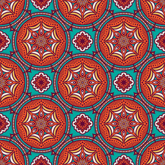 Ethnic floral seamless pattern