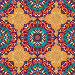 Ethnic floral seamless pattern