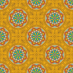 Ethnic floral seamless pattern