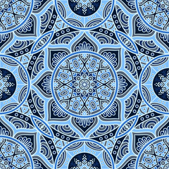 Ethnic floral seamless pattern